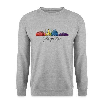Stuttgart Bua - Unisex Pullover - Weißgrau meliert - Vorne - Alina (178cm) & Michal (187cm)