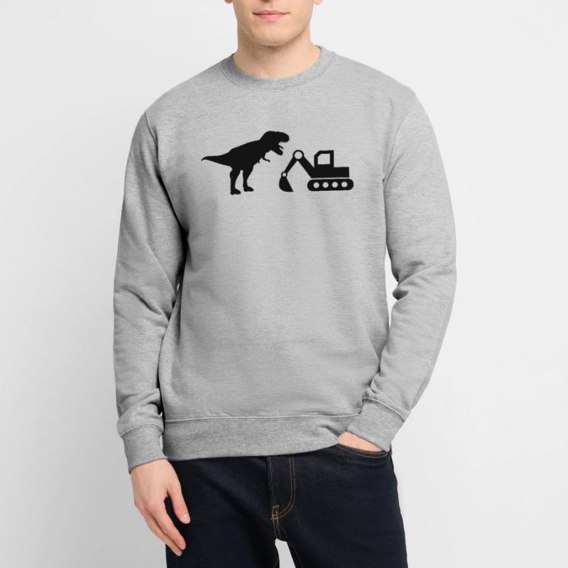 Excavator Construction Site Construction T-Rex Dinosaur Construction Worker Unisex Sweatshirt