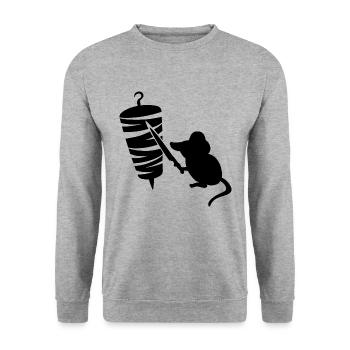 Kebab Grill Mouse - Unisex Sweatshirt - salt & pepper - Front - Alina (178cm) & Michal (187cm)