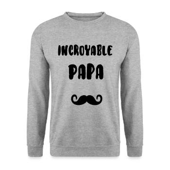 Incroyable papa - Sweat-shirt Unisexe - gris chiné - Devant - Alina (178cm) & Michal (187cm)