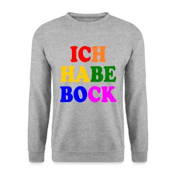 Ich habe bock - Unisex Pullover - Weißgrau meliert - Vorne - Alina (178cm) & Michal (187cm)