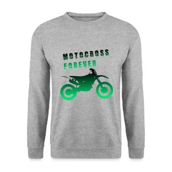Motocross Forever / Motocross für immer - Unisex Pullover - Weißgrau meliert - Vorne - Alina (178cm) & Michal (187cm)