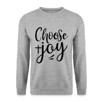 Choose Joy - Unisex Pullover - Weißgrau meliert - Vorne - Alina (178cm) & Michal (187cm)