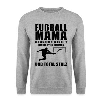 Fussball Mama Stolz Sport Geschenkidee - Unisex Pullover - Weißgrau meliert - Vorne - Alina (178cm) & Michal (187cm)