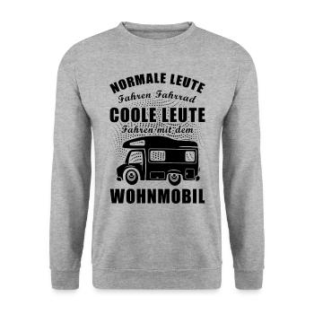 Cooler Spruch Wohnmobil Wohnwagen Geschenkidee - Unisex Pullover - Weißgrau meliert - Vorne - Alina (178cm) & Michal (187cm)