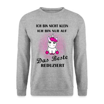 Einhorn das beste Geschenkidee cooler Spruch - Unisex Pullover - Weißgrau meliert - Vorne - Alina (178cm) & Michal (187cm)