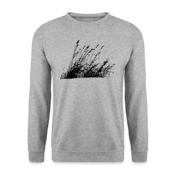 Graminées sauvages - Natural Bio Vegan - Sweat-shirt Unisexe - gris chiné - Devant - Alina (178cm) & Michal (187cm)