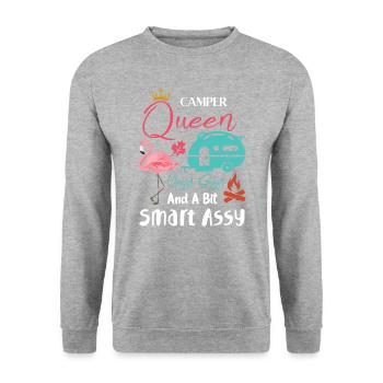 Camper queen classy Sassy and a bit Smart sassy - Unisex Sweatshirt - salt & pepper - Front - Alina (178cm) & Michal (187cm)