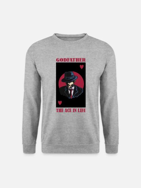 Herren Patenonkel Pate Patenschaft Onkel Patenkind - Unisex Pullover - Weißgrau meliert
