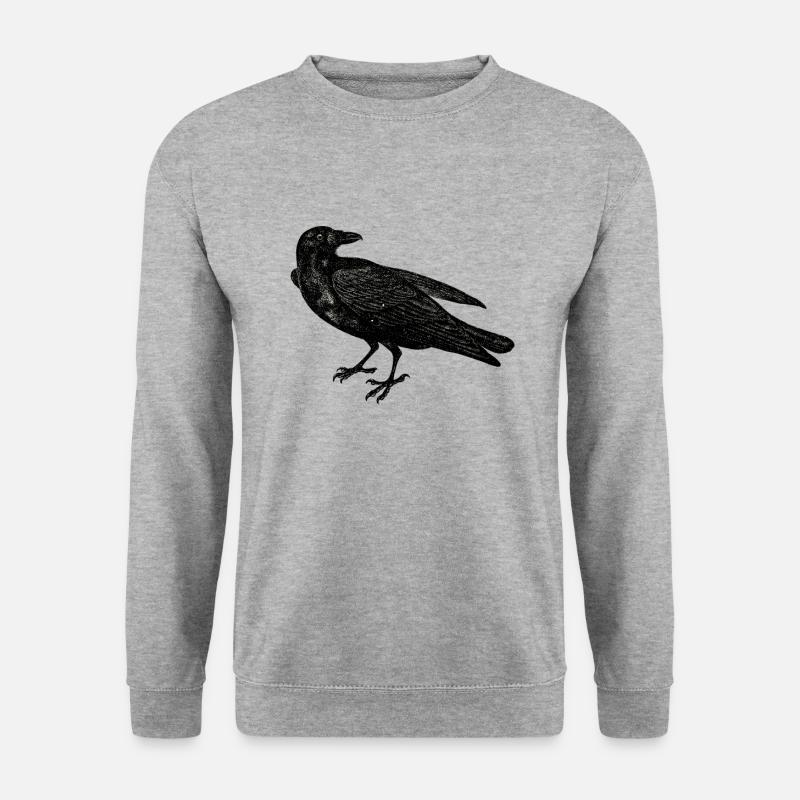 Krähenrabenliebhaber verzweifelt - Unisex Pullover - Weißgrau meliert