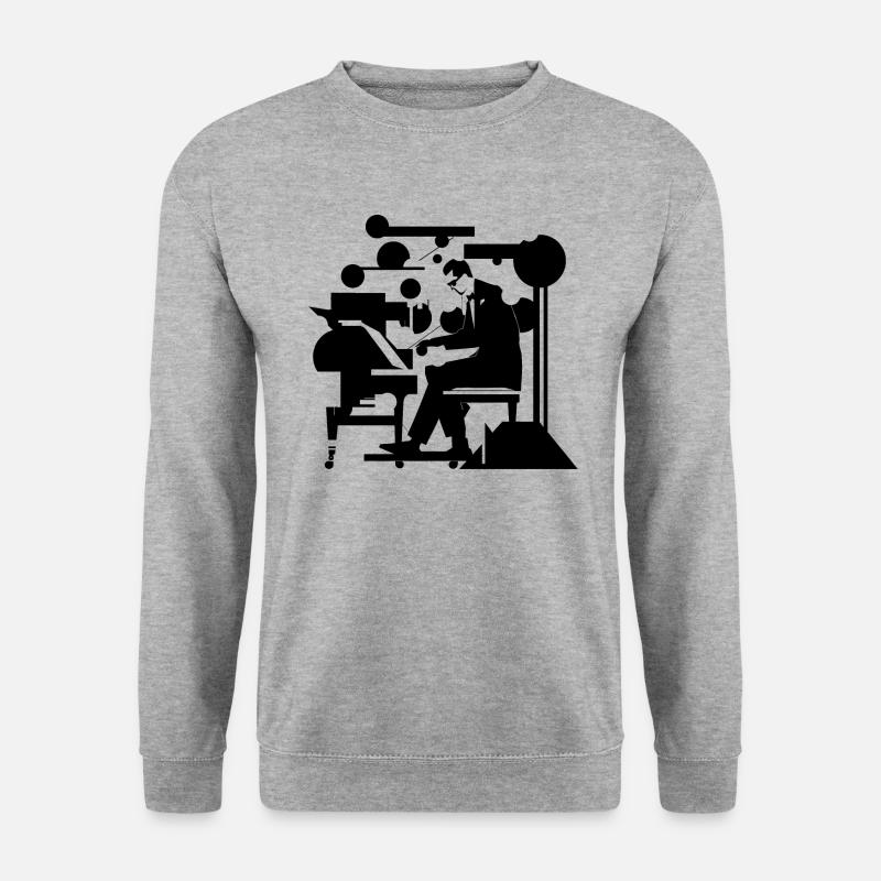 Pianist Musik Instrument - Unisex Pullover - Weißgrau meliert