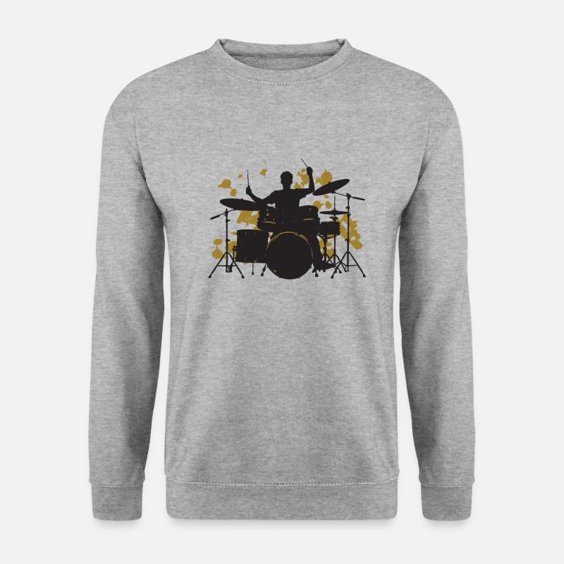 Drums gold - Unisex Pullover - Weißgrau meliert