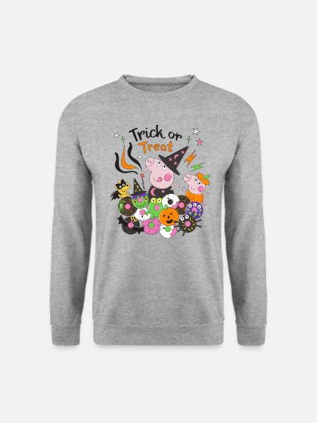 Peppa Pig Design Trick Or Treat Halloween - Unisex Pullover - Weißgrau meliert