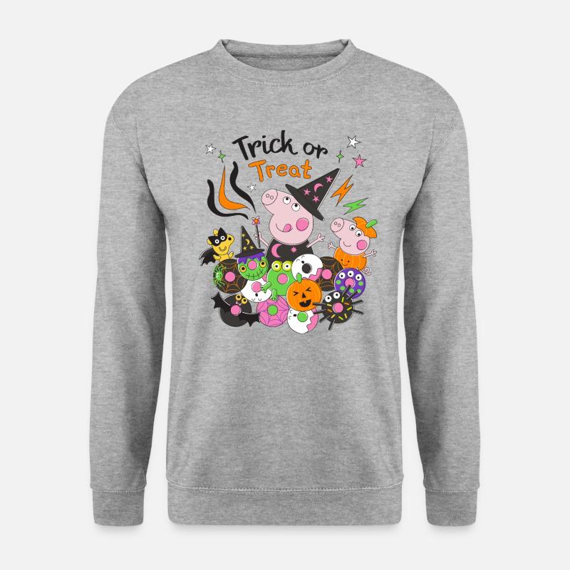 Peppa Pig Design Trick Or Treat Halloween - Unisex Pullover - Weißgrau meliert