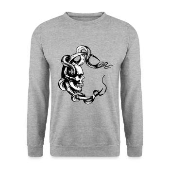 CRÂNE - Sweat-shirt Unisexe - gris chiné - Devant - Alina (178cm) & Michal (187cm)