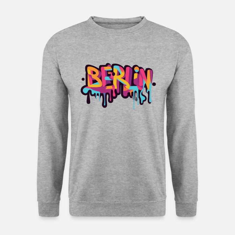 Berlin Graffiti - Unisex Pullover - Weißgrau meliert
