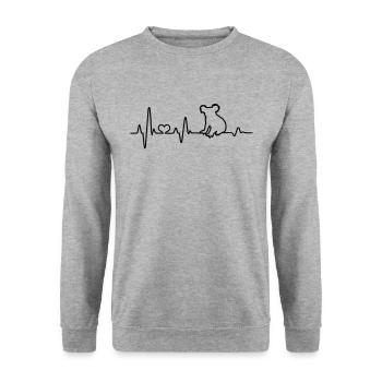 Herzschlag Koala Australien Liebe Koalabär - Unisex Pullover - Weißgrau meliert - Vorne - Alina (178cm) & Michal (187cm)