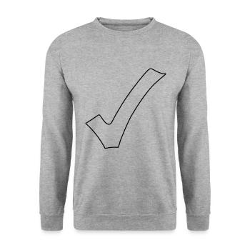 Crochet Emoji Esquisse Dessin Noir - Sweat-shirt Unisexe - gris chiné - Devant - Alina (178cm) & Michal (187cm)
