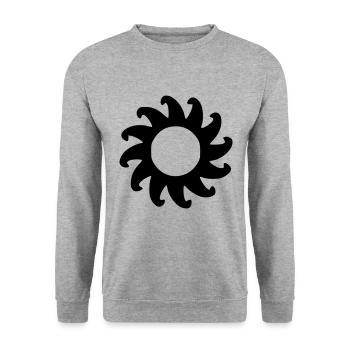 Soleil Dessin Nature Croquis noir - Sweat-shirt Unisexe - gris chiné - Devant - Alina (178cm) & Michal (187cm)