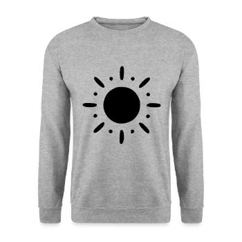Sonne Zeichnung Natur Skizze schwarz - Unisex Pullover - Weißgrau meliert - Vorne - Alina (178cm) & Michal (187cm)