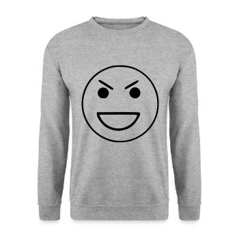 Le croquis emoji agace le noir - Sweat-shirt Unisexe - gris chiné - Devant - Alina (178cm) & Michal (187cm)
