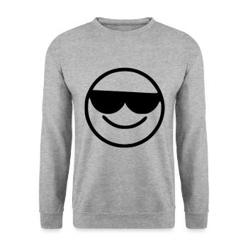Emoji Sketch Lunettes de soleil noir - Sweat-shirt Unisexe - gris chiné - Devant - Alina (178cm) & Michal (187cm)