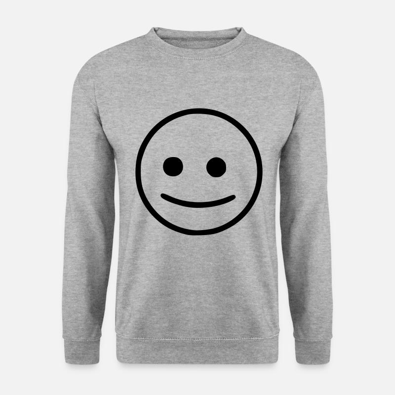 Emoji Skizze neutral schwarz - Unisex Pullover - Weißgrau meliert