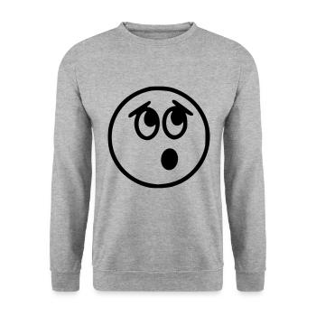 Le croquis emoji surprend le noir - Sweat-shirt Unisexe - gris chiné - Devant - Alina (178cm) & Michal (187cm)