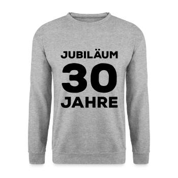 Jubiläum 30 Jahre Firmenjubiläum Gratulieren - Unisex Pullover - Weißgrau meliert - Vorne - Alina (178cm) & Michal (187cm)