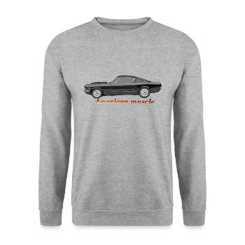 American muscle car - Unisex Sweatshirt - salt & pepper - Front - Alina (178cm) & Michal (187cm)