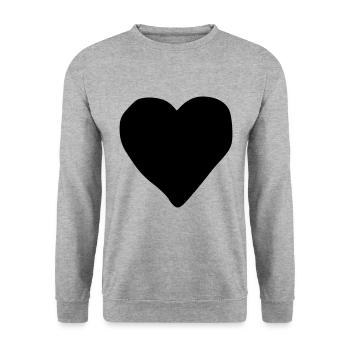 Emoji poker coeur croquis noir - Sweat-shirt Unisexe - gris chiné - Devant - Alina (178cm) & Michal (187cm)