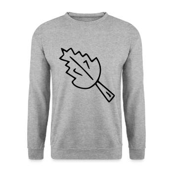 Pflanze Zeichnung Natur Skizze schwarz - Unisex Pullover - Weißgrau meliert - Vorne - Alina (178cm) & Michal (187cm)