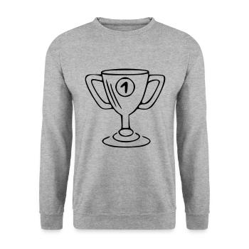Coupe Dessin Gagner Croquis Noir - Sweat-shirt Unisexe - gris chiné - Devant - Alina (178cm) & Michal (187cm)