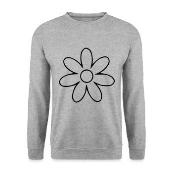 Blume Zeichnung Natur Skizze schwarz - Unisex Pullover - Weißgrau meliert - Vorne - Alina (178cm) & Michal (187cm)