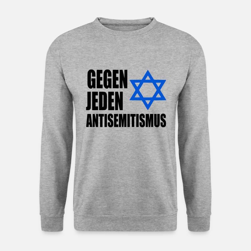 Gegen jeden antisemitismus - Unisex Pullover - Weißgrau meliert
