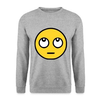 Emoji Eye Roll Sketch Color - Unisex Sweatshirt - salt & pepper - Front - Alina (178cm) & Michal (187cm)