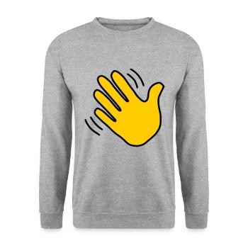 Emoji Main Agitant La couleur de l’esquisse - Sweat-shirt Unisexe - gris chiné - Devant - Alina (178cm) & Michal (187cm)