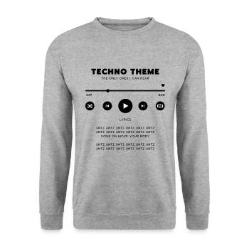 TECHNO PLAYER - Sweat-shirt Unisexe - gris chiné - Devant - Alina (178cm) & Michal (187cm)