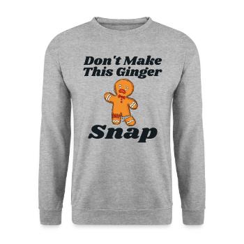 Machen Sie dieses rothaarige Geschenk mit Ingwer-Schnappschuss nicht zu Weihnachten - Unisex Pullover - Weißgrau meliert - Vorne - Alina (178cm) & Michal (187cm)