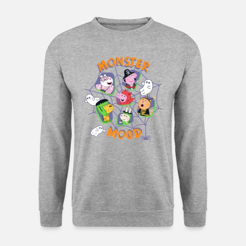 Peppa Pig Design Monster Mood Halloween - Unisex Pullover - Weißgrau meliert