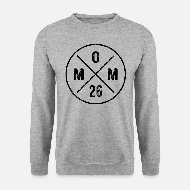 Mom 26 Grunge Baby Muttertag - Mama 2026 Geschenk - Unisex Pullover - Weißgrau meliert
