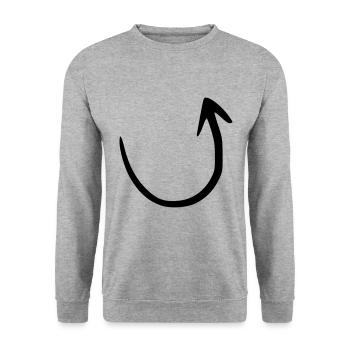Arrow drawing sketch black - Unisex Sweatshirt - salt & pepper - Front - Alina (178cm) & Michal (187cm)