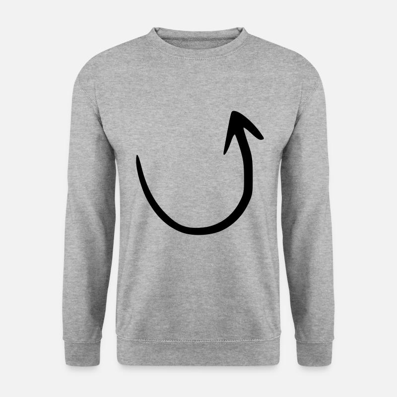 Pfeil Zeichnung Skizze schwarz - Unisex Pullover - Weißgrau meliert
