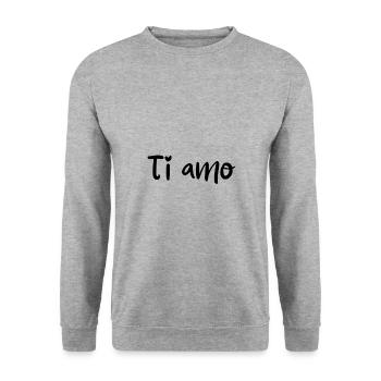 Ti amo (noir) - Sweat-shirt Unisexe - gris chiné - Devant - Alina (178cm) & Michal (187cm)