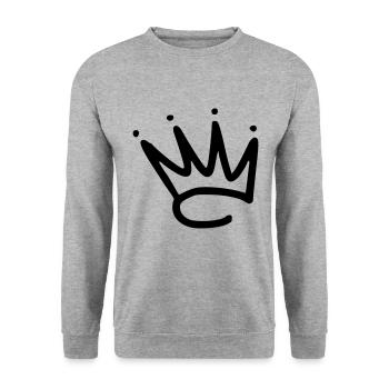 Emoji crown crowns sketch black - Unisex Sweatshirt - salt & pepper - Front - Alina (178cm) & Michal (187cm)
