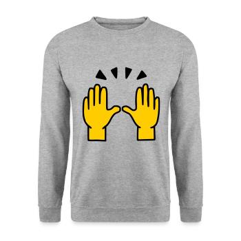 Emoji Success Célébrez sketch color - Sweat-shirt Unisexe - gris chiné - Devant - Alina (178cm) & Michal (187cm)