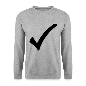 Crochet Emoji Esquisse Dessin Noir - Sweat-shirt Unisexe - gris chiné - Devant - Alina (178cm) & Michal (187cm)