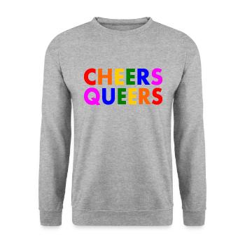 Cheers queers - Sweat-shirt Unisexe - gris chiné - Devant - Alina (178cm) & Michal (187cm)