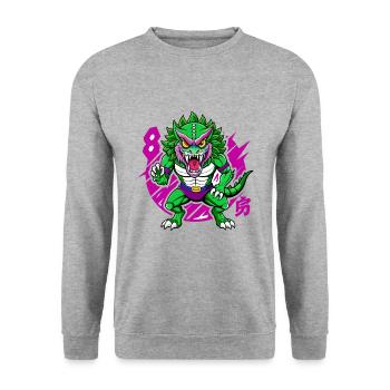 Monstre Mania - Sweat-shirt Unisexe - gris chiné - Devant - Alina (178cm) & Michal (187cm)