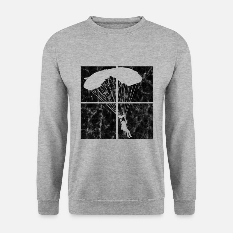 Fallschirmspringer Fallschirm Fallschirmspringen - Unisex Pullover - Weißgrau meliert